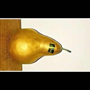 New Italian Glass Pear Gold Silver Italian Italy